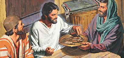 Jesus eating fish after resurrection