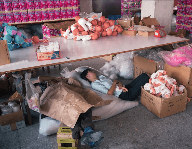 Toy factory workers on break, China, Michael Wolf