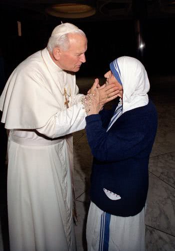 Saint Mother Teresa with Saint John Paul 2nd