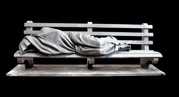 Homeless Jesus. A sculpture by Timothy Schmalz