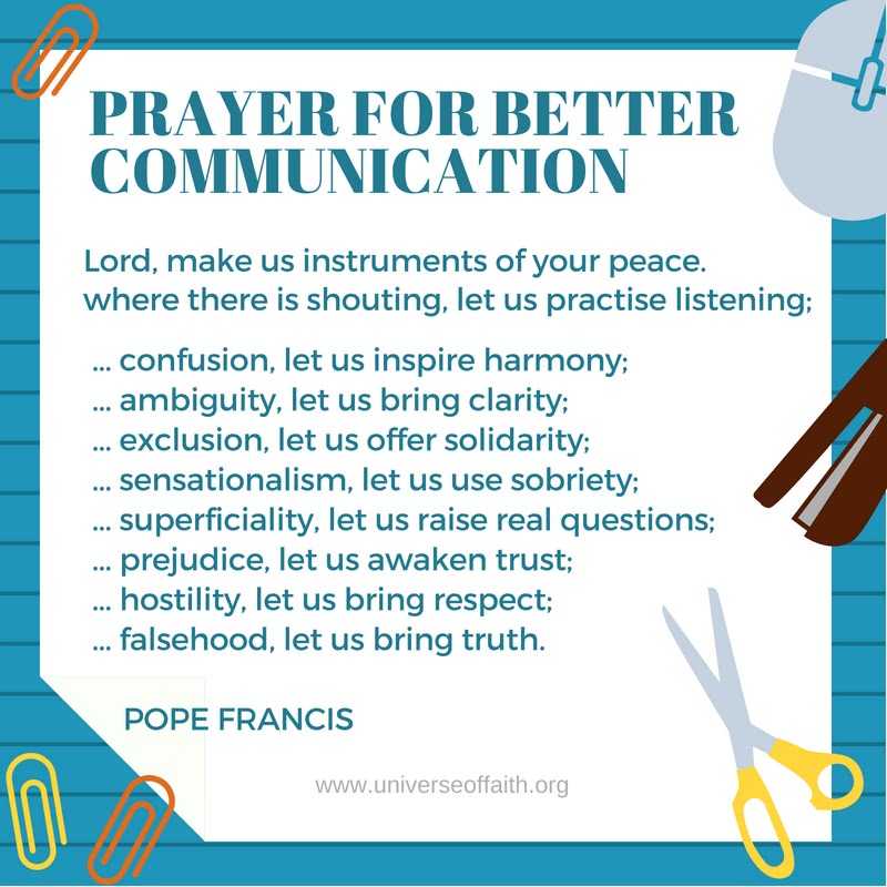 Prayer for better communication Pope Francis